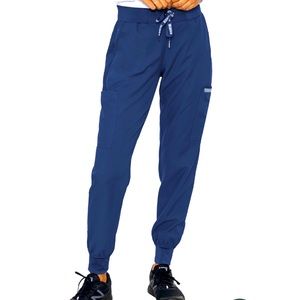 6-Pocket Cargo Knit Waist Drawstring Jogger Scrub Pants